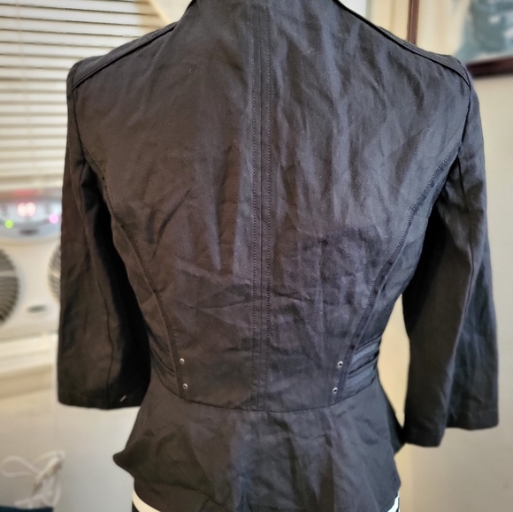 Black White & Pop of Yellow Striped Dress w/ Bonus WHBM Jacket! - Picture 9 of 10